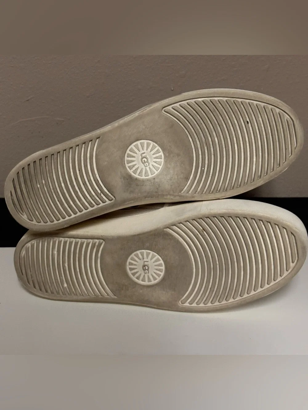UGG Slip-On Leather Sneakers in White